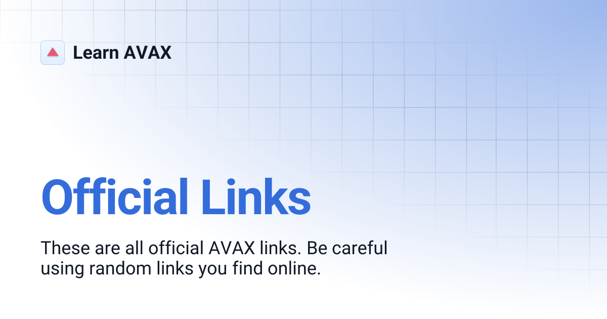 Official Links | Learn AVAX